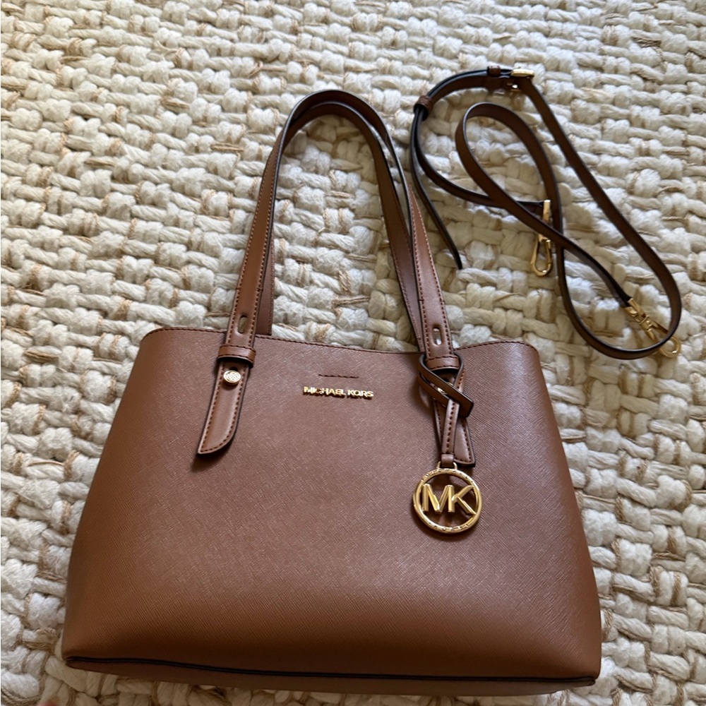 Michael Kors Tan Shoulder Bag with Gold Accents